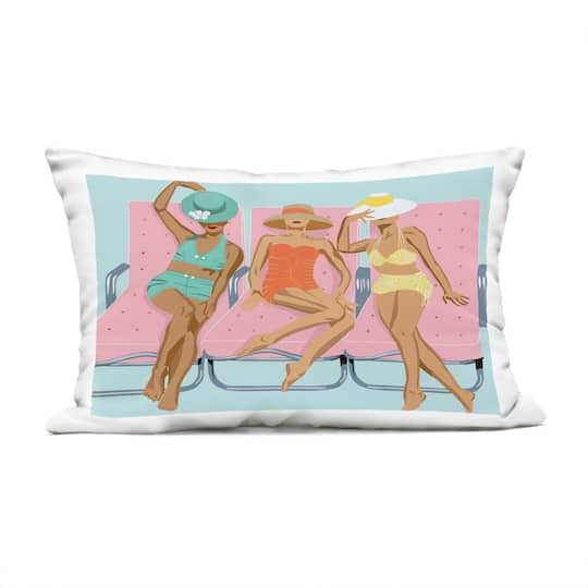 Stupell Industries 14" x 20" Glam Beach Friends Outdoor Print Throw Pillow